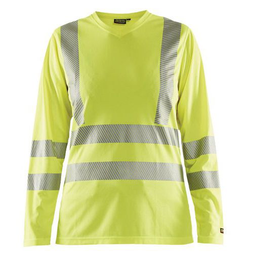 T-shirt Dames lange mouw High Vis 3485 - geel