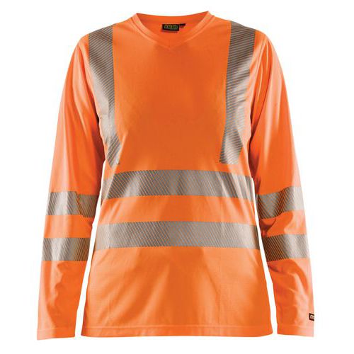 T-shirt Dames lange mouw High Vis 3485 - oranje