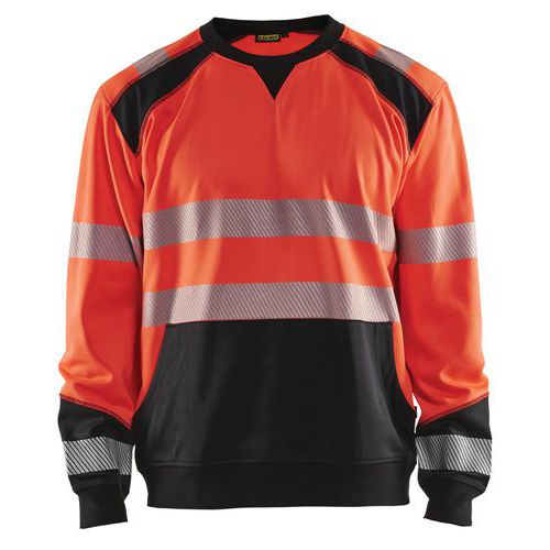 Sweatshirt High Vis 3541 - rood/zwart