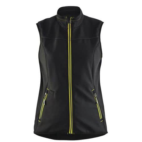 Bodywarmer Softshell Dames High Vis 3851 - donker zwart/fluo geel