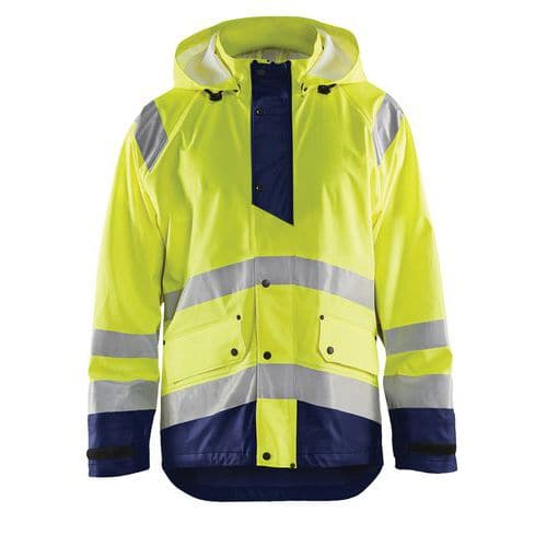 Regenjas High Vis Level 1 4323 - geel/marineblauw