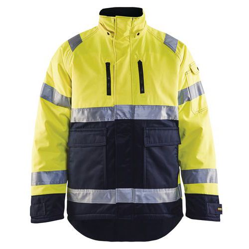 Winterjas High Vis 4828 - geel/marineblauw