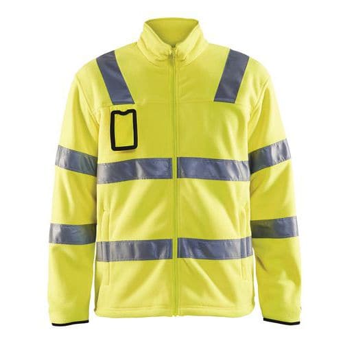 Fleecevest met hoge zichtbaarheid, fluorescerend geel