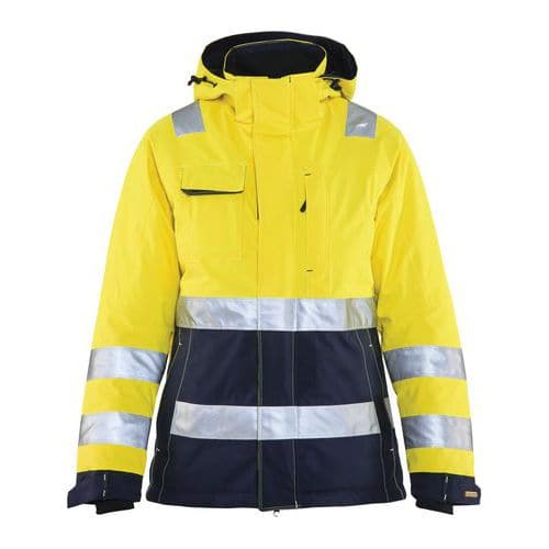 Winterjas High Vis Dames 4872 geel/marineblauw