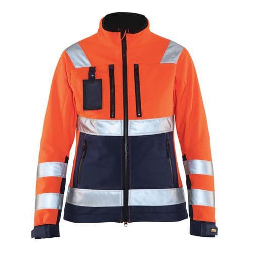 Jack Softshell Dames High Vis 4902 - oranje/marineblauw