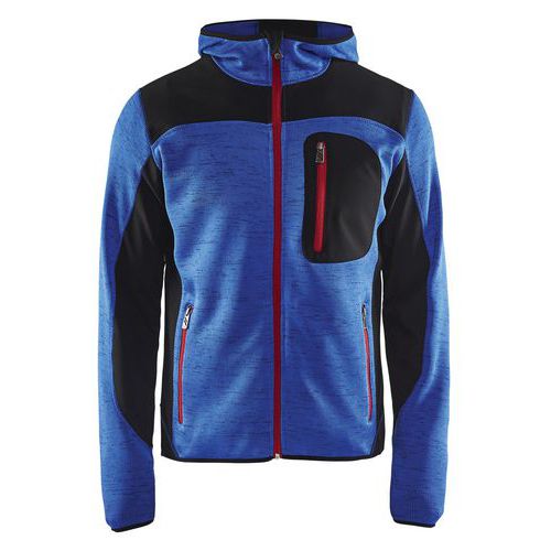 Vest Gebreid met softshell  High Vis 4930 - korenblauw/zwart