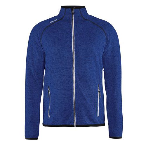 Vest Gebreid 4942 - korenblauw/wit