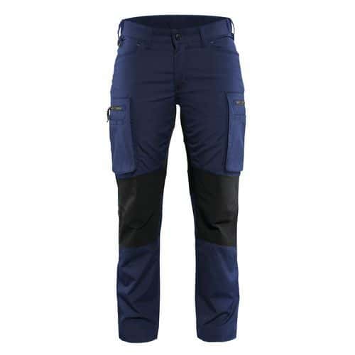 Service werkbroek Dames stretch 7159 - marineblauw/zwart