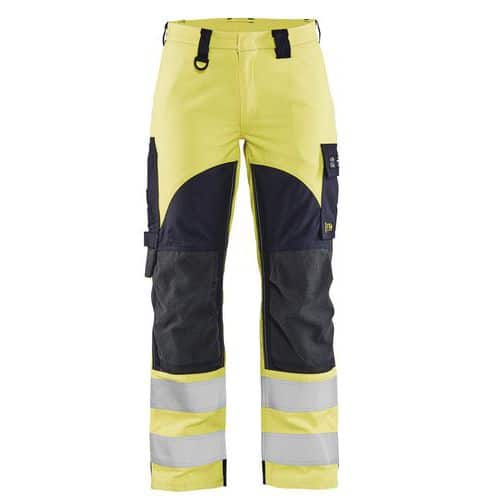 Werkbroek Multinorm Dames vlamvertragend High Vis 7189-gee/marineblauw