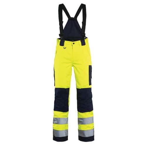 Winterwerkbroek High Vis Dames 7885 - geel/marineblauw