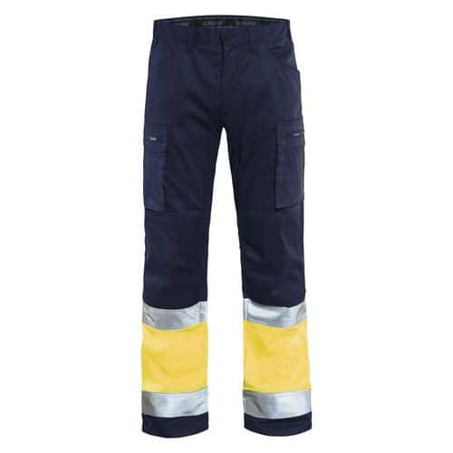 Werkbroek met Stretch High Vis 1551- marineblauw/geel