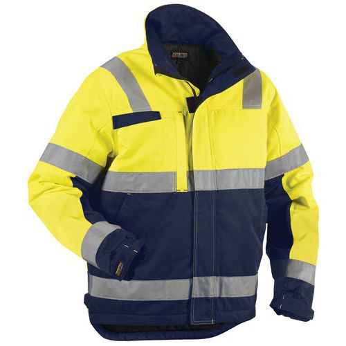 Winterjas High Vis 4862 - geel/marineblauw