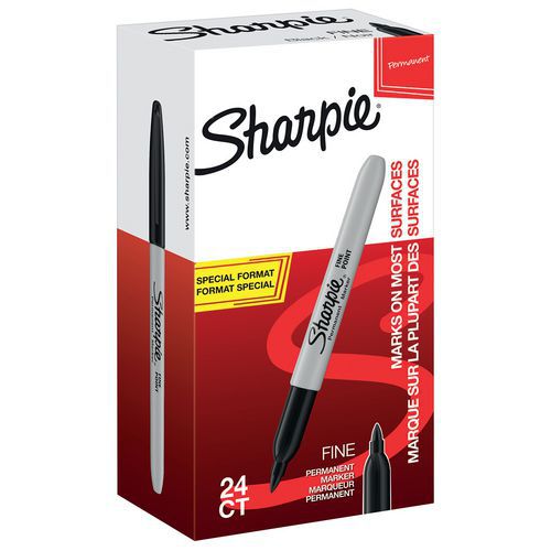 Permanente markeerstiften zwart Sharpie - Voordeelverpakking 20 + 4 gratis