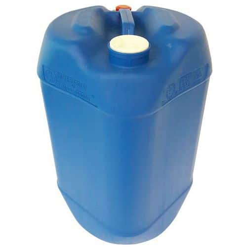 Vat van polyethyleen 30 l blauw vierkant met 2 spongaten gehomologeerd