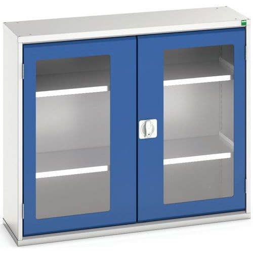 Hoge kast Verso 1050x350x900mm met raamdeur en 2 legborden - BOTT