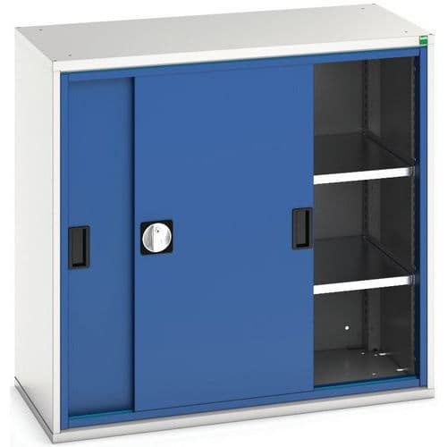 Hoge kast Verso 1050x550x1000mm met schuifdeur en 2 legborden - BOTT