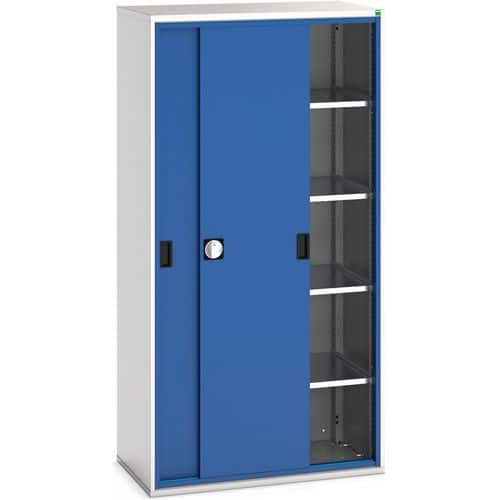 Hoge kast Verso 1050x550x2000mm met schuifdeur en 4 legborden - BOTT