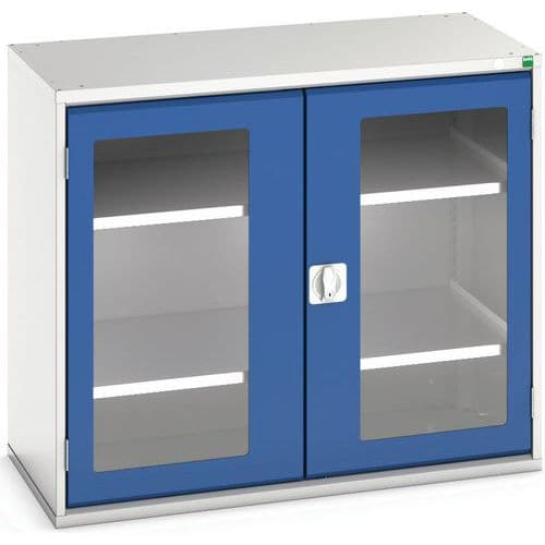 Hoge kast Verso 1050x550x900mm met raamdeur en 2 legborden - BOTT