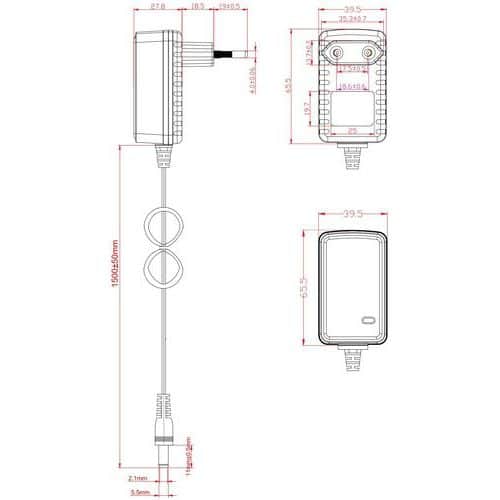 Voedingsadapter jack - 5V 2A