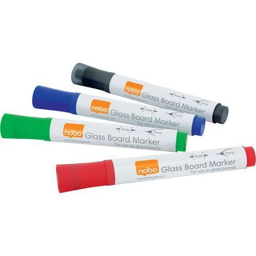 Uitwisbare marker Premium voor glasborden - assorti - Nobo