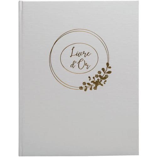 Gastenboek 100 pagina's gouden rand Ringbloem - 27x22 cm - Exacompta