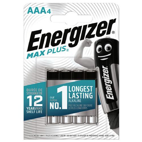 Alkalinebatterij Max Plus AAA/LR03 FSB4 - set van 4 - Energizer