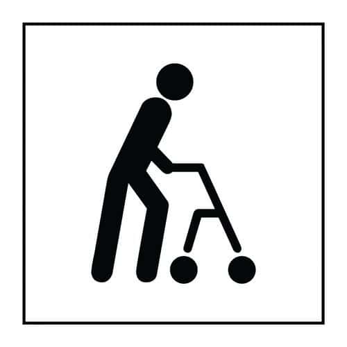 Pictogram toegankelijkheid voor rollator in PVC