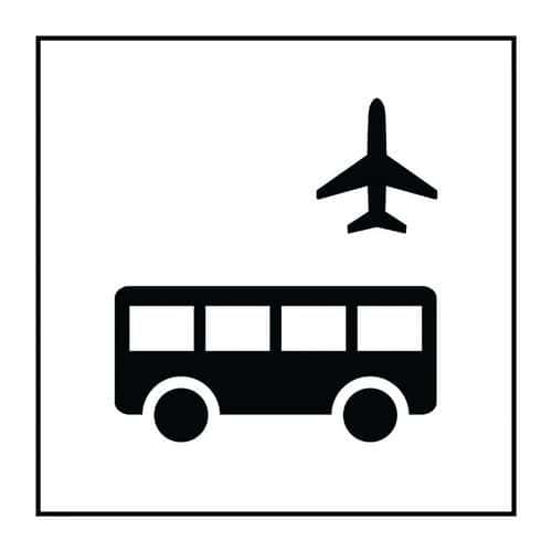 Pictogram pendelbus op luchthaven PVC