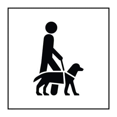 Pictogram geleidehond of hulphond in vinyl