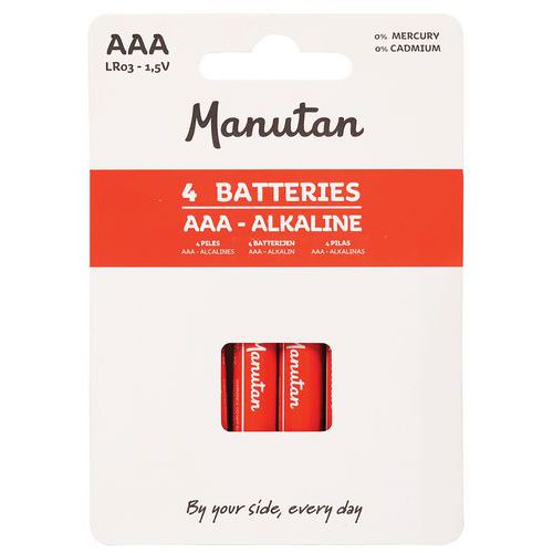 Alkalinebatterij AAA/LR03 - set van 4 - Manutan Expert