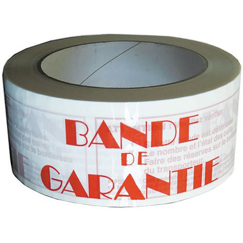 Tape polypropyleen Acryl - geruisloos - bedrukt ‘Bande de garantie’