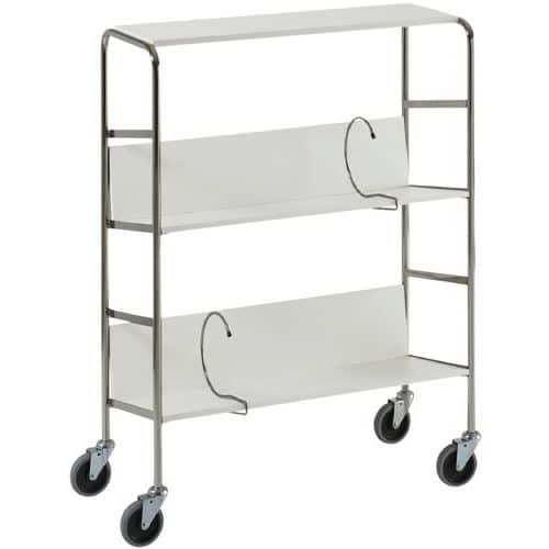 Ordner trolley met bovenlegbord - draagvermogen 75 kg