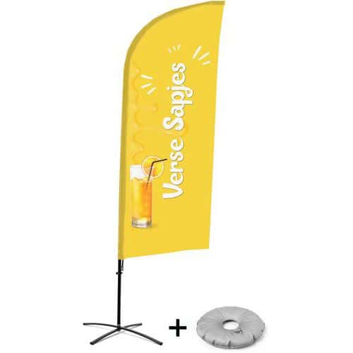 Beach Flag Alu Wind compleet - Verse Sapjes - kruisvoet - Showdown.