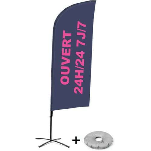 Beach Flag Alu Wind Compleet - Ouvert 24/7 - kruisvoet - Showdown.