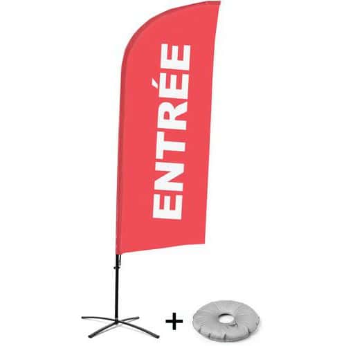 Beach Flag Alu Wind compleet - Entree- -  kruisvoet - Showdown.