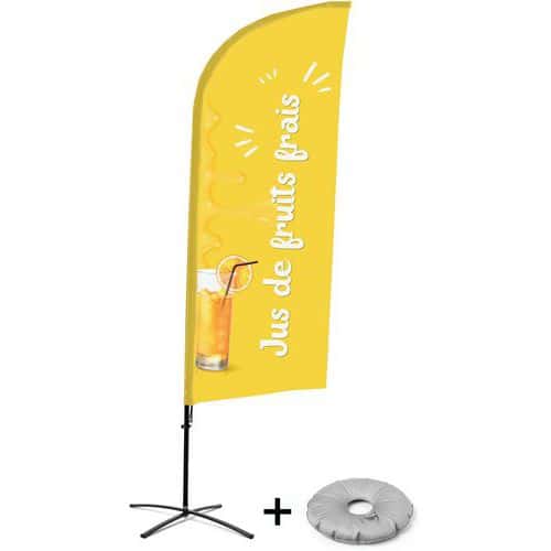 Beach Flag Alu Wind compleet - Jus de fruit frais- - kruisvoet.