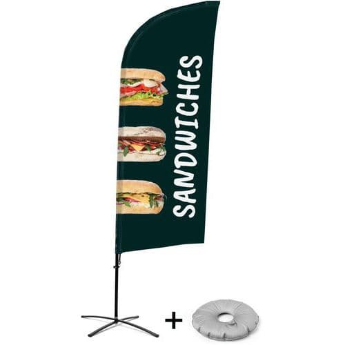 Beach Flag Alu Wind compleet - SANDWICHES - kruisvoet - Showdown.