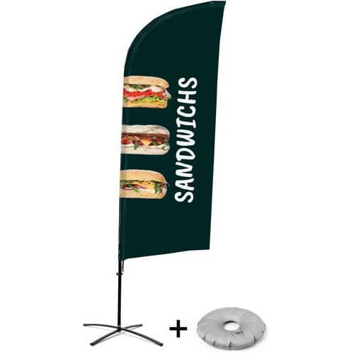 Beach Flag Alu Wind compleet - SANDWICHES - kruisvoet - Showdown.