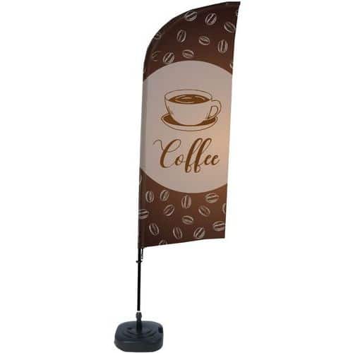 Beach Flag Alu Wind compleet - Coffee - watertankvoet - Showdown.