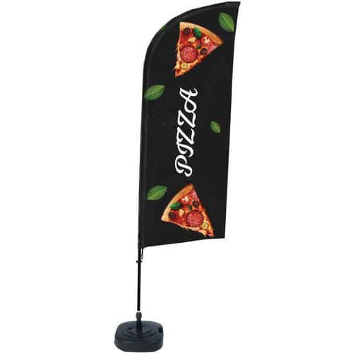 Beach Flag Alu Wind compleet - PIZZA - watertankvoet - Showdown.