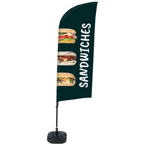 Beach Flag Alu Wind compleet - SANDWICHES - watertankvoet - Showdown.