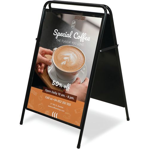 Stoepbord elegant - staal - Special Coffee - Showdown