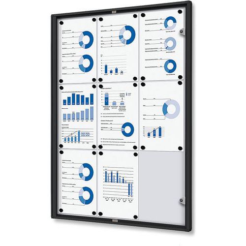 Notitiebord Indoor - Economy - zwart - 9xA4 - Showdown