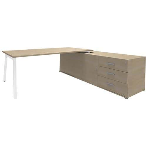 Bureau Steel Direction op poten met 3 laden