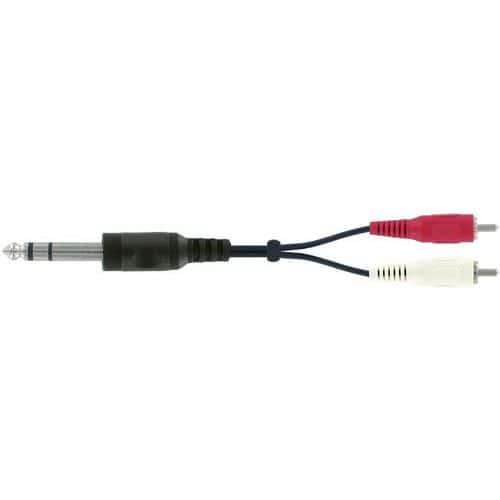 Audiokabel 6.35 mm stereo mannelijke/2 RCA mannelijk