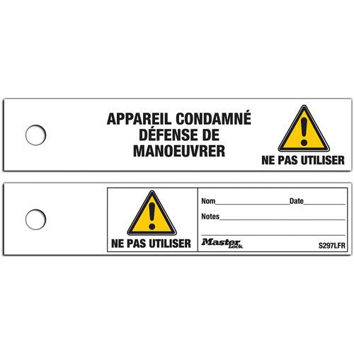 Lockoutlabel - set van 100 - Franse tekst - Master Lock