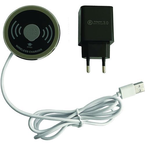 QI-oplader met AC/USB-adapter met boren - Hammerbacher