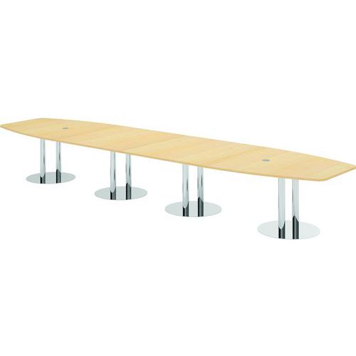 Vergadertafel ton met kolompoot - 520x130 cm - Hammerbacher