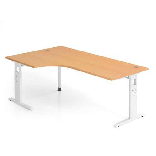 Bureau 90° hoek met C-voet - 200x120 cm serie O - Hammerbacher