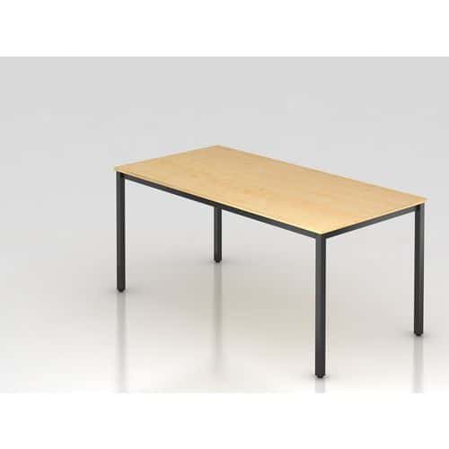 Conferentietafel vierkant zwart poten - 160x80 cm - Hammerbacher